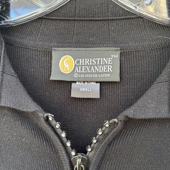 Christine Alexander Black Sweater‎ with Silver Accents - Picture 5 of 7